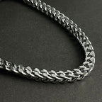 6mm Silver Square Franco Foxtail Neck Chain- 24 inches