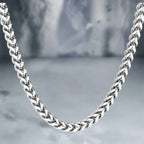 6mm Silver Square Franco Foxtail Neck Chain- 24 inches