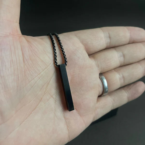 Premium Black Vertical Bar Pendant