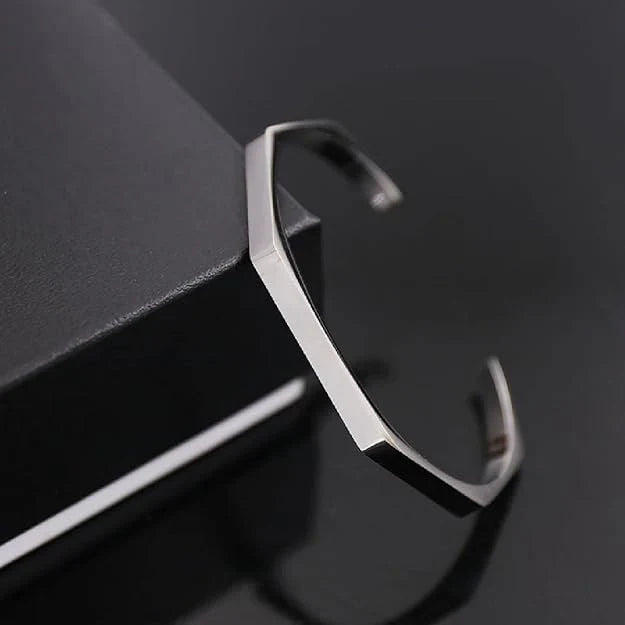 Hex Edge Stainless Steel Cuff