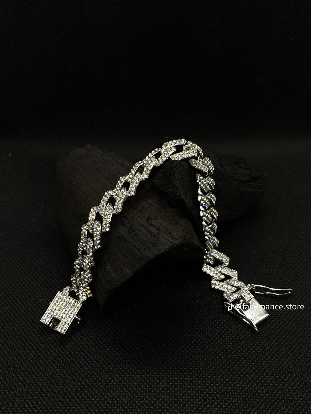 High-Quality 51g Hip Hop Full AAA Stone Bling Iced Out Pave Men's Bracelet Miami Cuban Link Chain Bracelets for Men Jewelry