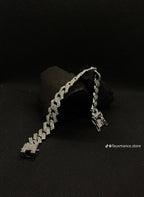 High-Quality 51g Hip Hop Full AAA Stone Bling Iced Out Pave Men's Bracelet Miami Cuban Link Chain Bracelets for Men Jewelry