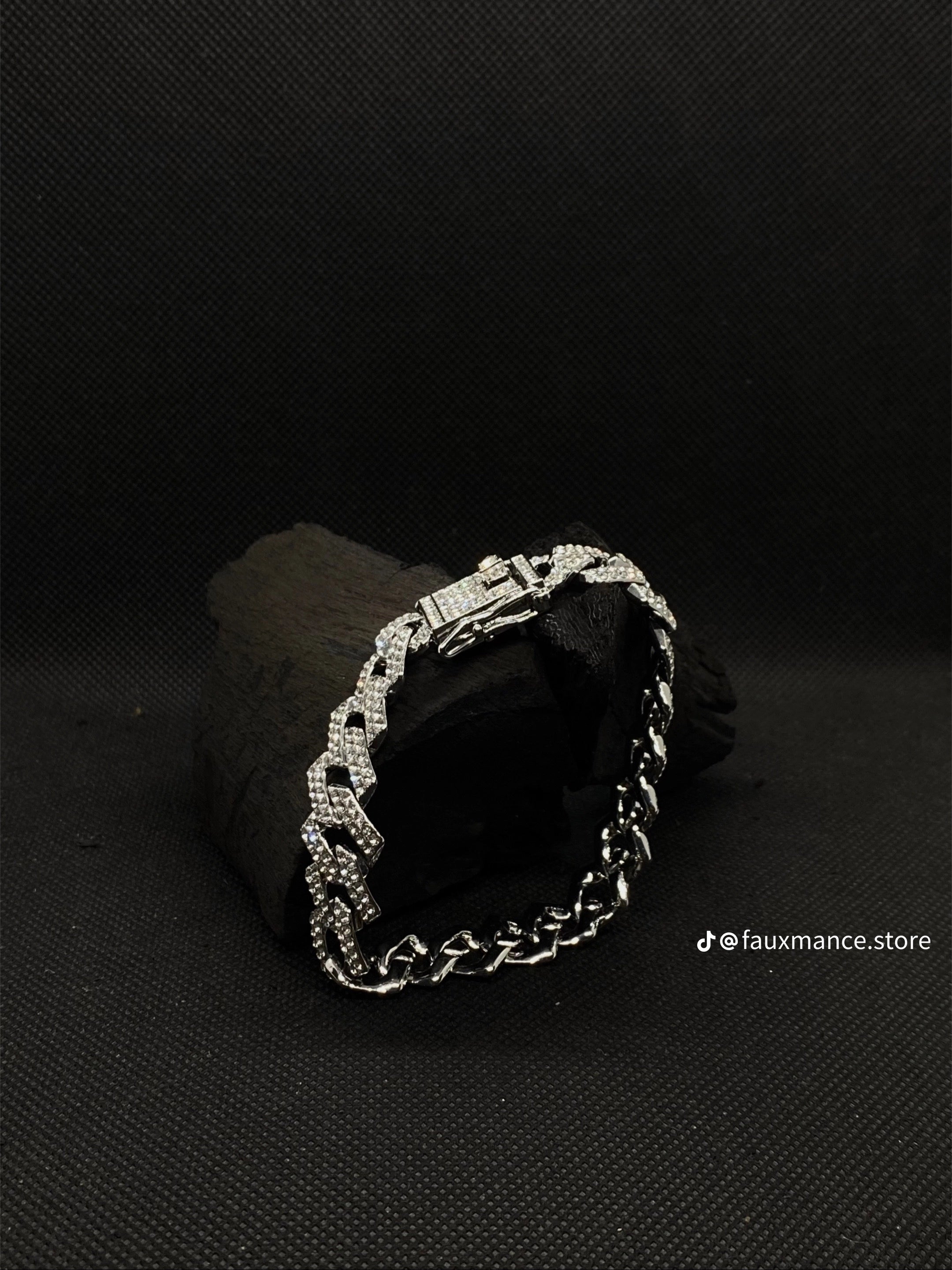 High-Quality 51g Hip Hop Full AAA Stone Bling Iced Out Pave Men's Bracelet Miami Cuban Link Chain Bracelets for Men Jewelry