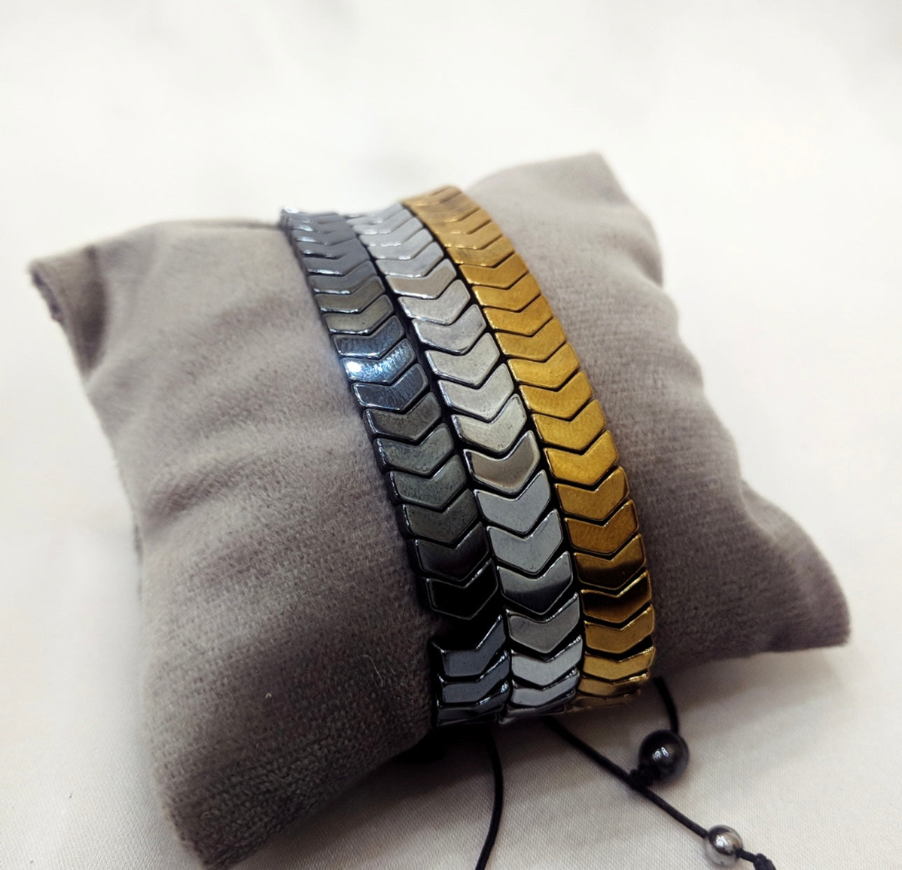 Full Handmade Natural Hematite Bracelet Minimalist Men Women Braided Braclet Adjustable Yoga Arrows Braslet Fashion Jewelry Gift XIEGONG