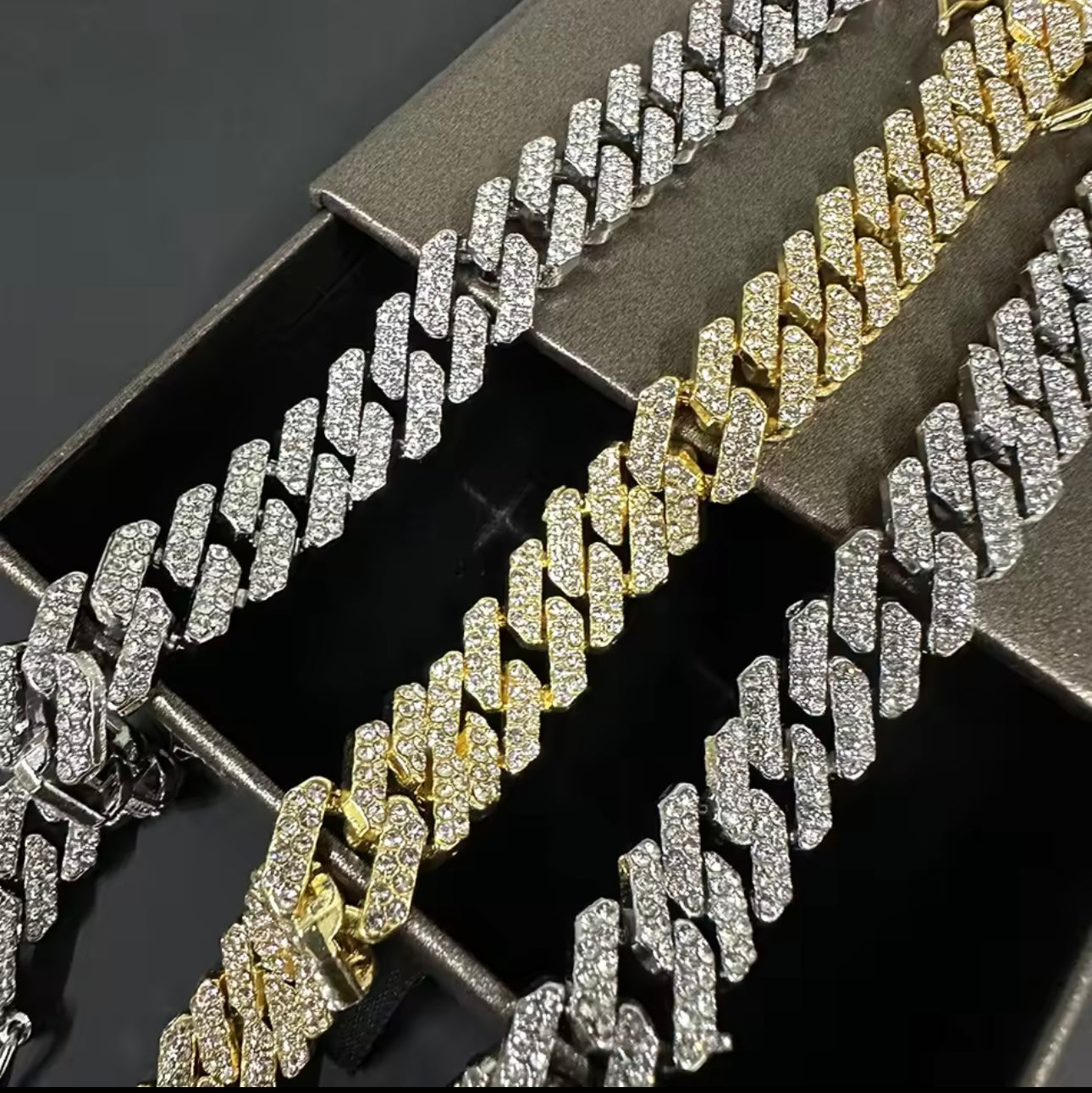 High-Quality 51g Hip Hop Full AAA Stone Bling Iced Out Pave Men's Bracelet Miami Cuban Link Chain Bracelets for Men Jewelry