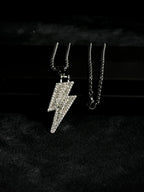 Iced Lightening Bolt Pendant